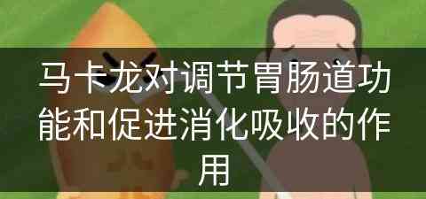 马卡龙对调节胃肠道功能和促进消化吸收的作用